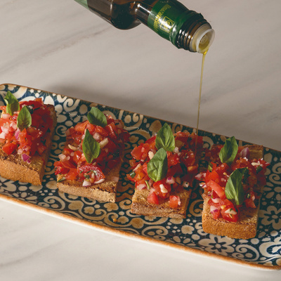 Vegan bruschetta of Al Lado Restaurant at Hotel EME Catedral Mercer